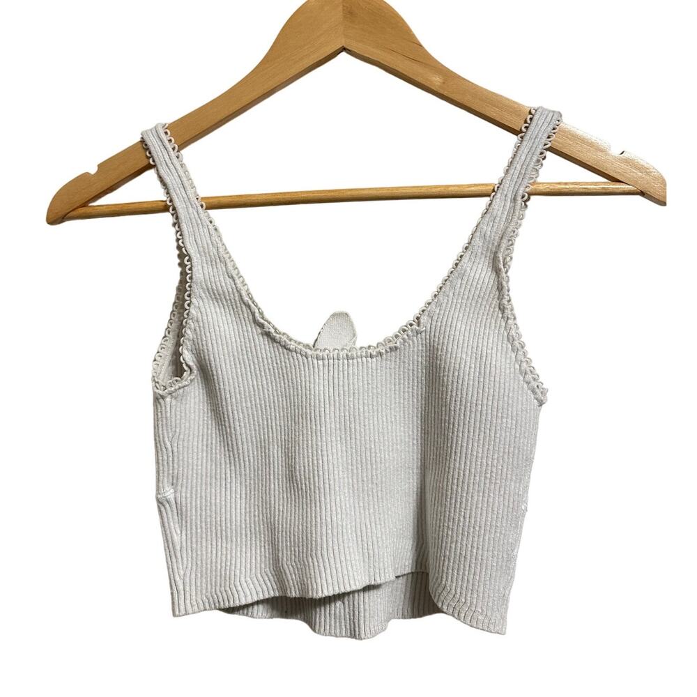 For love‎ and lemons pointelle cream bow cropped top size Large - Picture 6 of 6